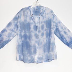 Tie Dyed Oversized Gap Button Down Blue Indigo